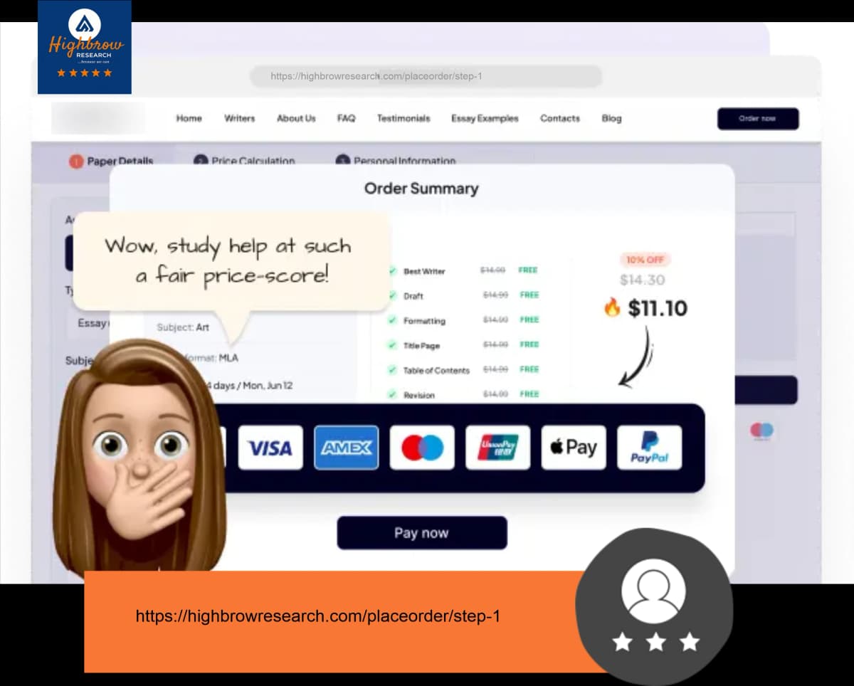Student comparing essay writing service pricing options